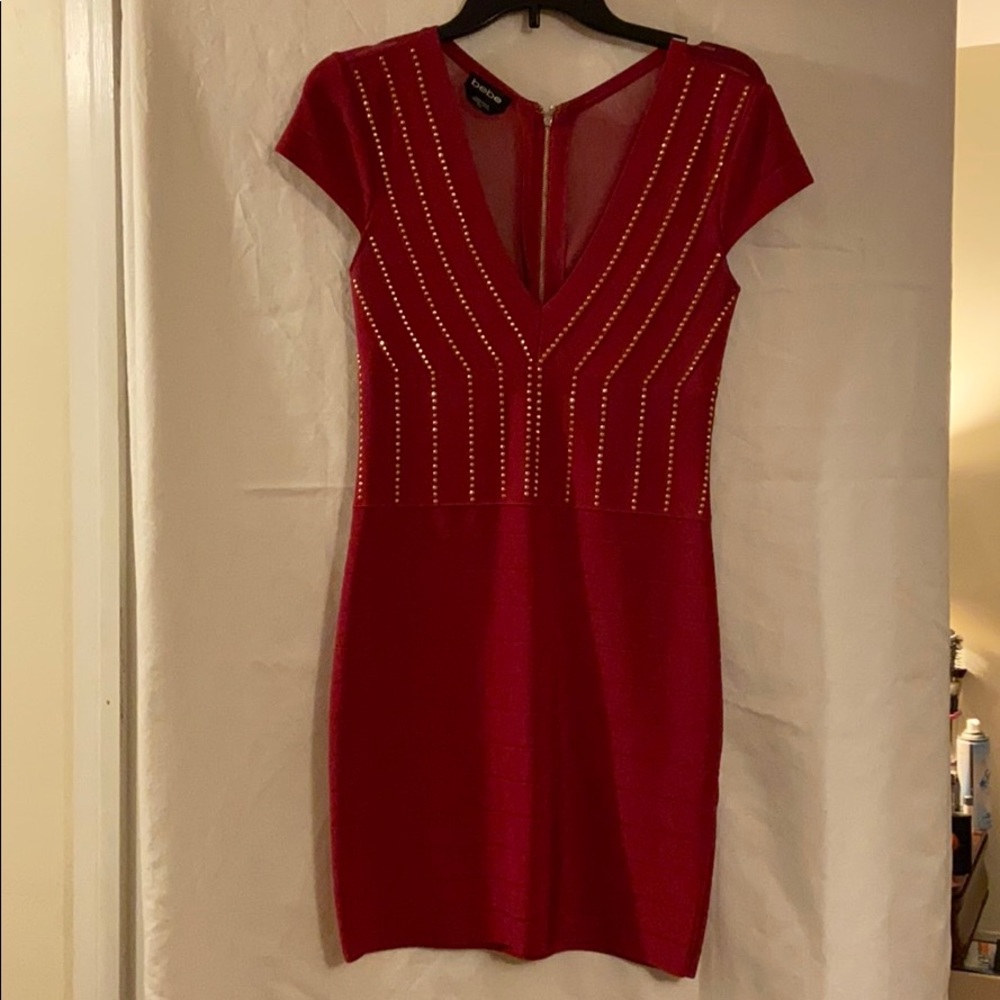 BEBE GORGEOUS RED DRESS- AS NEW 🎉